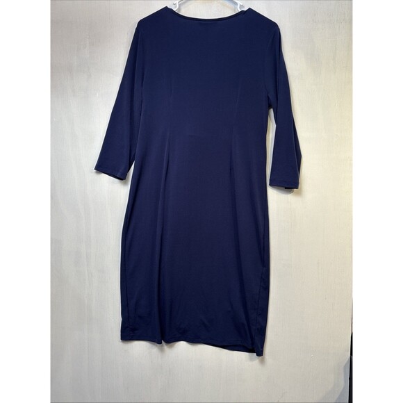 A Pea in the Pod Women's Dress Medium Faux Wrap Maternity Navy - Picture 11 of 13